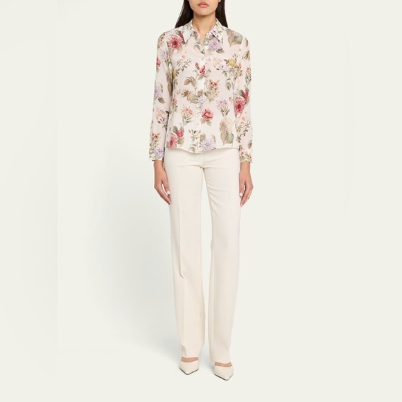 Alice + Olivia Willa Sweet nothings Top 100% Silk blouse - Picture 9 of 16